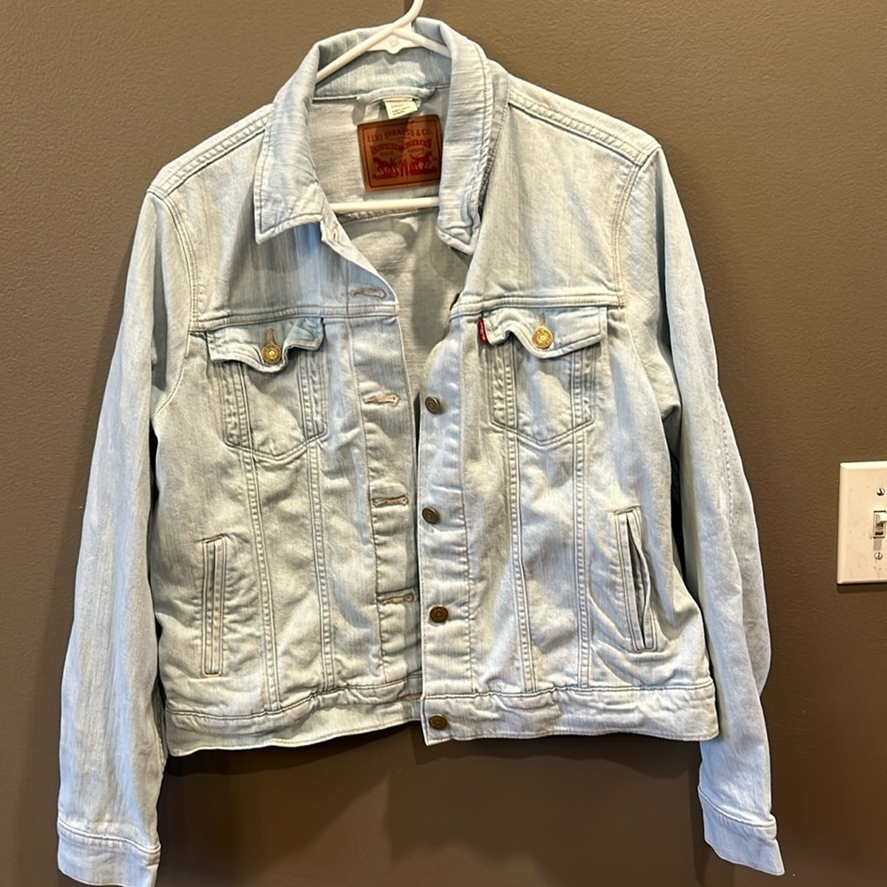 Levi Strauss womens blue denim Jean jacket Sz extra large XL classic cowgirl